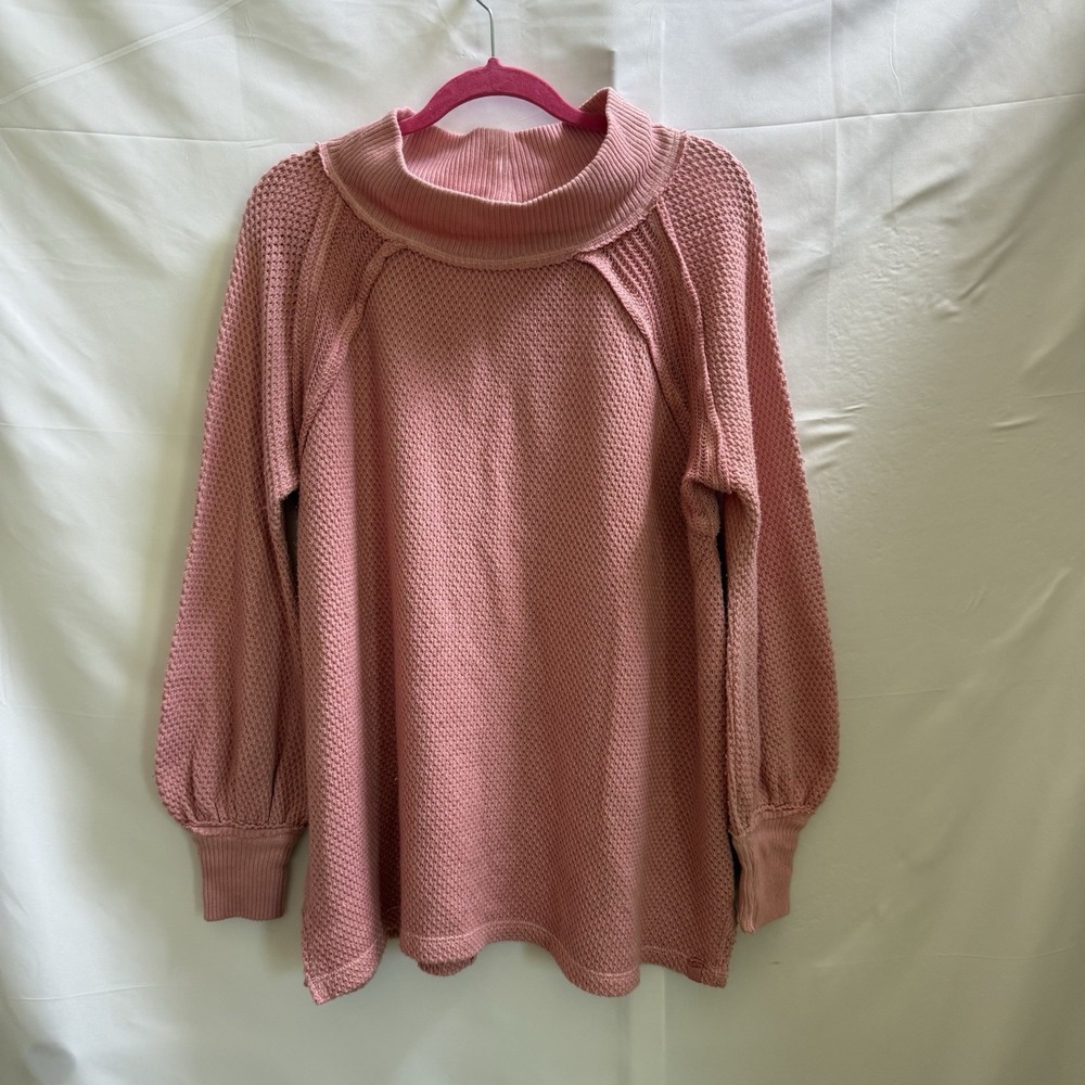 NWT‎ WE THE FREE People Oversized Pink Cowl Neck Long Sleeve Sweater Size-S